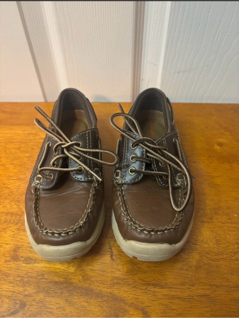 Children’s Classic Brown Leather Boat Shoes